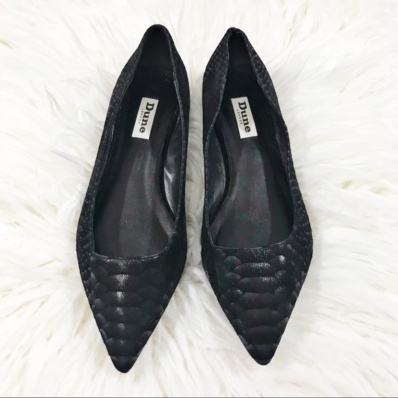 Dune London Shoes - Dune · London · Black Snakeskin Flats